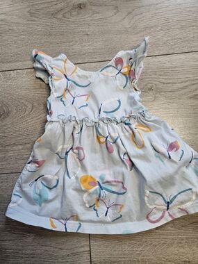 Carter's Baby Girl Butterfly Print Sun Dress 3M Blue Ruffle Sleeve 🦋🩷5/20$